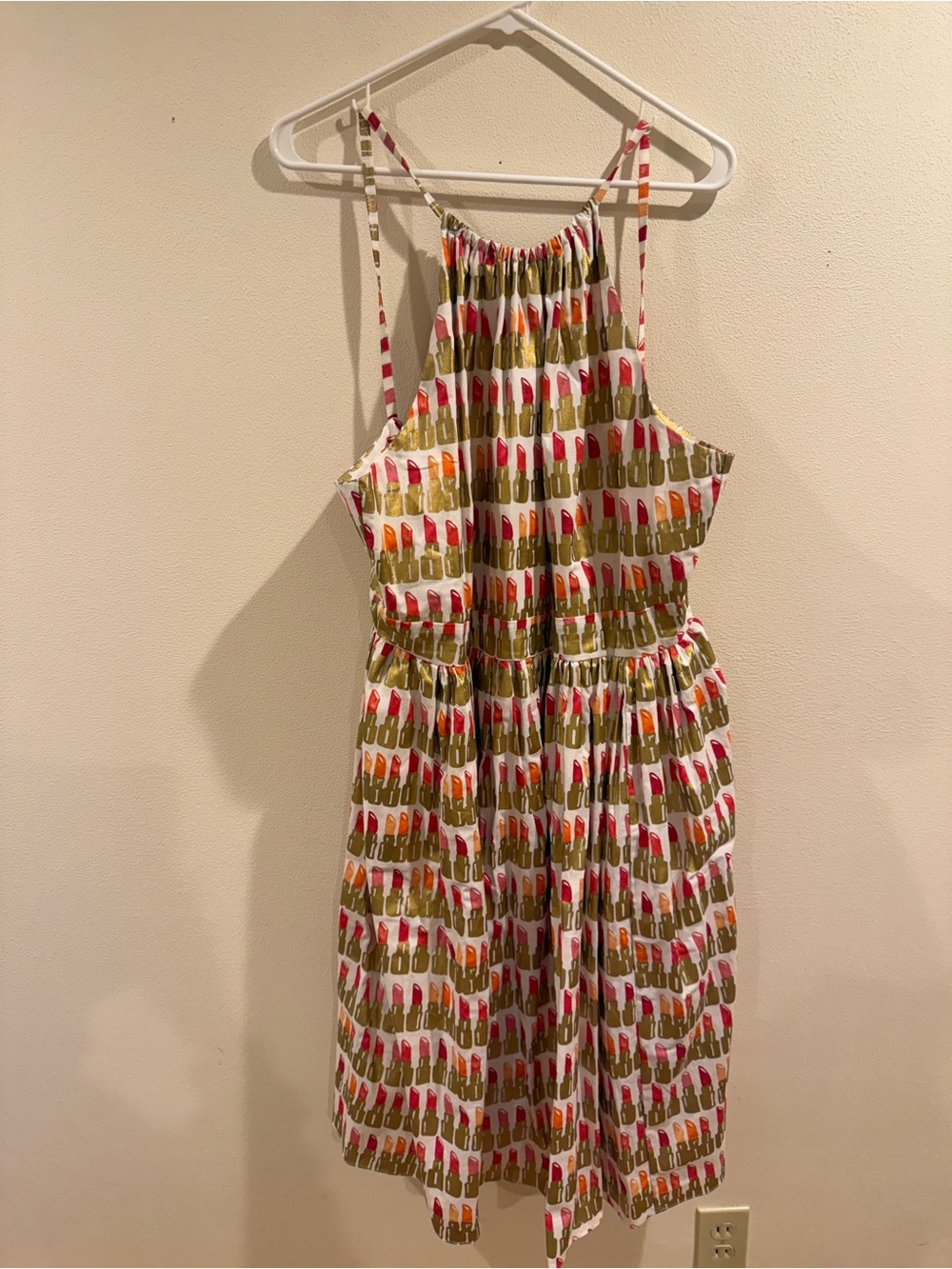 Bernie Dexter Chelsea pinup party dress in white gold metallic lipstick Size 3X - Picture 3 of 4